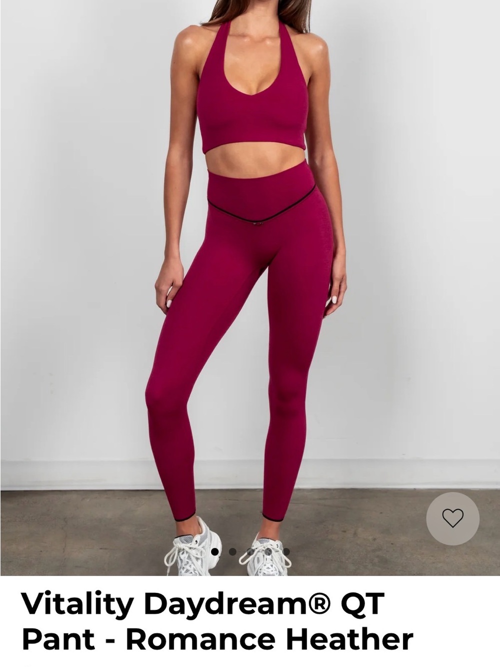 Vitality Daydream QR High-Rise Performance Leggings in Romance Heather. Small